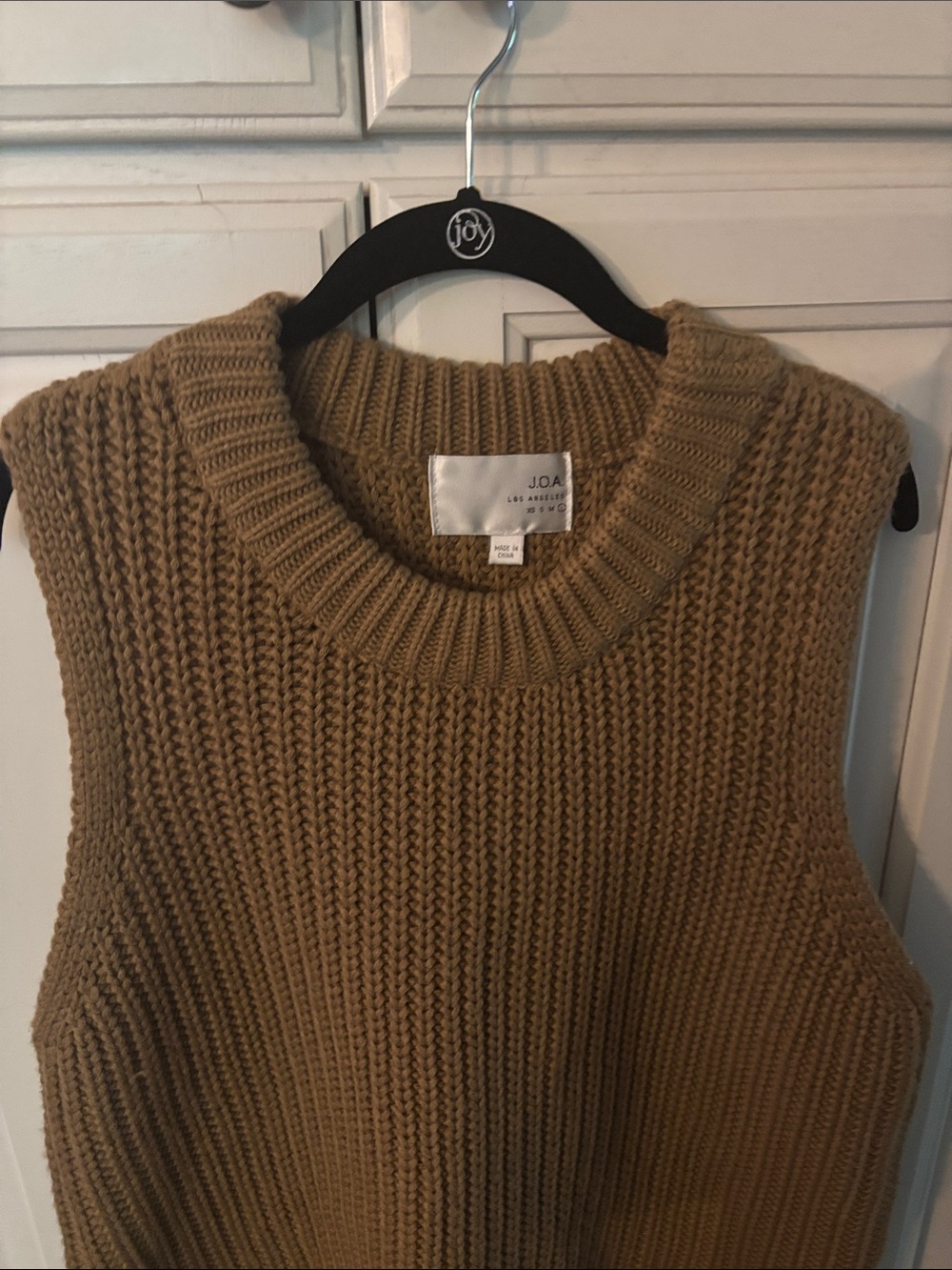 J.O.A. Chunky Sleeveless Knit Vest in Camel - Picture 2 of 13